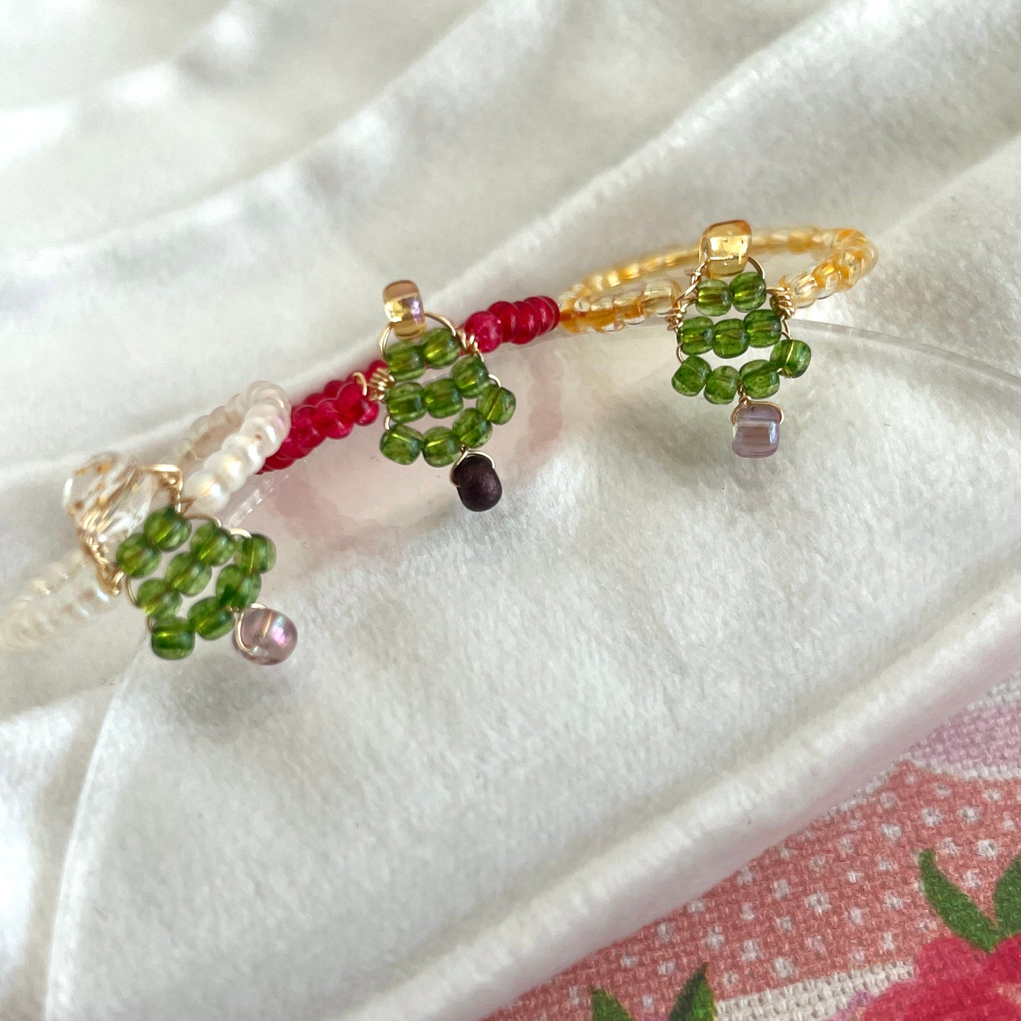 Christmas Tree Beaded Ring | Cute Adjustable Kawaii Jewelry in Multi Colors