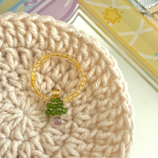 Christmas Tree Beaded Ring | Cute Adjustable Kawaii Jewelry in Multi Colors